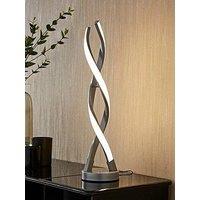 Valuelights Infinity Matte Silver Double Twist Integrated Led Table Lamp