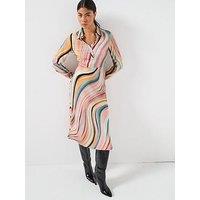 Ps Paul Smith Womens All Over Swirl Asymmetrical Midi Dress - Multi