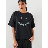 Ps Paul Smith Womens Short Sleeve T-Shirt Happy - Black
