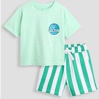 The Very Collection Boys Surf Club Back Graphic Short Set - Green