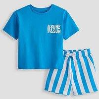 The Very Collection Boys Surf And Sun Graphic Short Set - Blue
