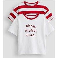 The Very Collection Boys 2 Pack Stripe Ahoy T-Shirt - Multi