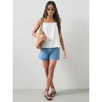 The Very Collection Crinkle Cami - White