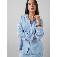 The Very Collection Linen Shirt - Blue
