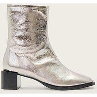 Allsaints Avril Metallic Boot - Silver