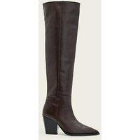 Allsaints Reina Over The Knee Leather Boots - Brown