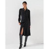 Ps Paul Smith Womens Swirl Trim Midi Dress - Black