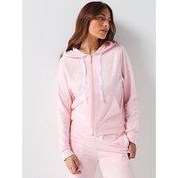 Hugo Drawstring Zip Up Hoodie - Pink
