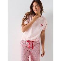 Hugo Casual Heart Logo Top - Pink