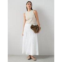 The Very Collection Pintuck Poplin Full Skirt - White