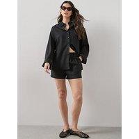 The Very Collection Linen Tailored Co-Ord Shorts - Black