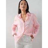 The Very Collection Oversized Rami Lightweight Shirt - Pink