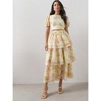 The Very Collection Floral Tiered Maxi Skirt - Print