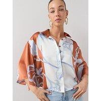 The Very Collection Printed Short Sleeve Button Up Co-Ord Shirt - Print