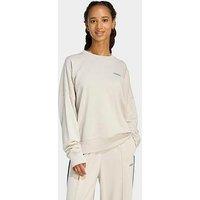 Adidas Sportswear Women'S Seasonal Essentials Colourpop Sweatshirt With Embroidered Graphic - Beige