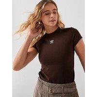 Adidas Originals Women'S Essentials Baby Slim Fit T-Shirt - Brown
