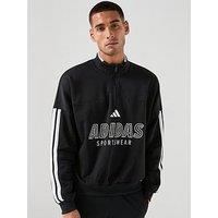 Adidas Sportswear Men'S House Of Tiro Fleece Half Zip Track Top - Black