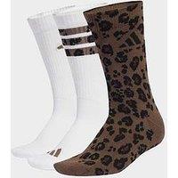 Adidas Sportswear Unisex 3 Pack Leopard Print Socks - Multi