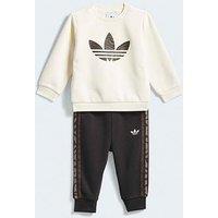 Adidas Originals Infant Unisex Loose Crew Jogger Set - Beige