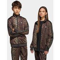 Adidas Originals Junior Unisex Firebird Loose Animal Print Top - Brown