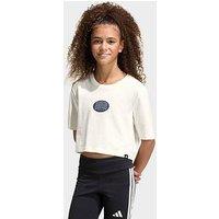 Adidas Sportswear Junior Girls Stadium Graphic Cropped T-Shirt Junior - White