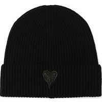 Allsaints Heart Logo Beanie Hat - Black