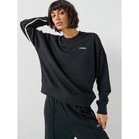 Adidas Sportswear Women'S Seasonal Essentials Colourpop Sweatshirt With Embroidered Graphic - Black