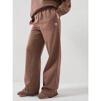 Adidas Originals Women'S Essentials Wide Leg Fleece Pants - Brown
