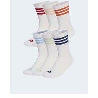 Adidas Sportswear Unisex 3 Stripe Essentials Crew Socks 6 Pack - White