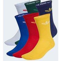 Adidas Originals Unisex Trefoil Crew Sock 6 Pack - Multi