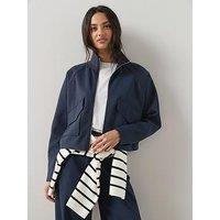 The Very Collection Scuba Utility Jacket Co-Ord - Navy