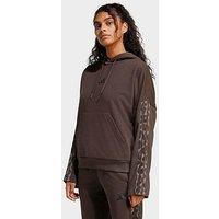 Adidas Sportswear Womens Essentials Leopard Print French Terry Hoodie - Brown