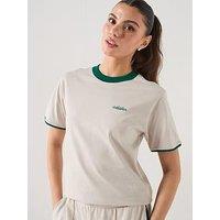 Adidas Sportswear Women'S Seasonal Essentials Colourpop T-Shirt With Embroidered Graphic - Beige