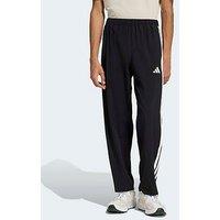Adidas Sportswear Men'S 3 Stripes Regular Fit Snap Woven Tracksuit Pants - Black
