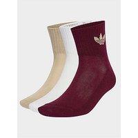 Adidas Originals Unisex 1/4 Socks 3 Pack - White