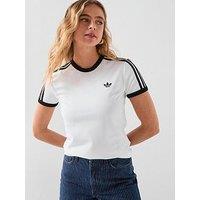 Adidas Originals Women'S 3 Stripes Slim Fit T-Shirt - White