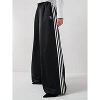 Adidas Originals Women'S Adicolor Satin Wide Leg Tracksuit Joggers - Black