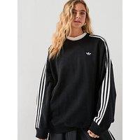 Adidas Originals Women'S 3 Stripes Oversized Adilenium Crew - Black