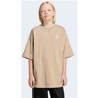 Adidas Originals Junior Unisex Oversized Cutline T-Shirt - Beige