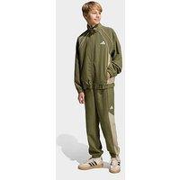 Adidas Sportswear Junior Unisex Colour Block Woven Tracksuit - Green