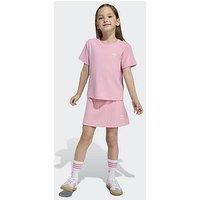 Adidas Originals Kids Girl'S Regular Rib Skort T-Shirt Set - Pink