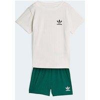 Adidas Originals Infant Unisex Regular Wide Rib Short T-Shirt Set - Green
