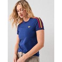 Adidas Originals Women'S 3 Stripes Slim Fit T-Shirt - Blue