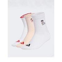 Adidas Sportswear Unisex Graphic Sock 3 Pack - Wonder Quartz / White / Pure Ruby