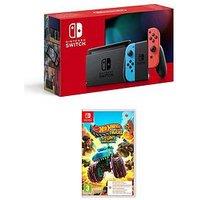 Nintendo Switch Neon Console & With Free Hotwheels Monster Truck Game
