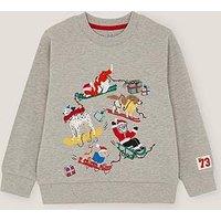 Monsoon Boys Ski Dogs Christmas Sweatshirt - Grey
