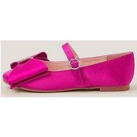 Monsoon Girls Bow Satin Ballet Flats - Pink