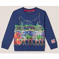Monsoon Boys London Christmas Scene Sweatshirt - Blue