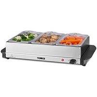 Tower T16150 Buffet Server With 3 X 1.5L Capacity, Stainless Steel.