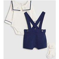 River Island Baby Boys Sailor Collar Short Set - Navy
